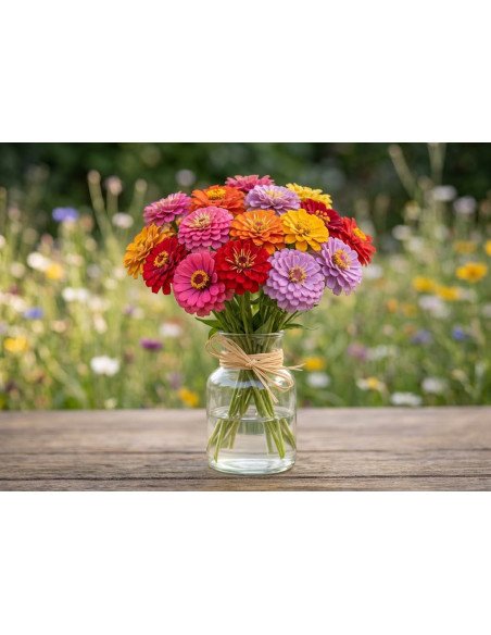 Fresh Assorted Zinnias (10-Stem Bunch) | FlowerBunches